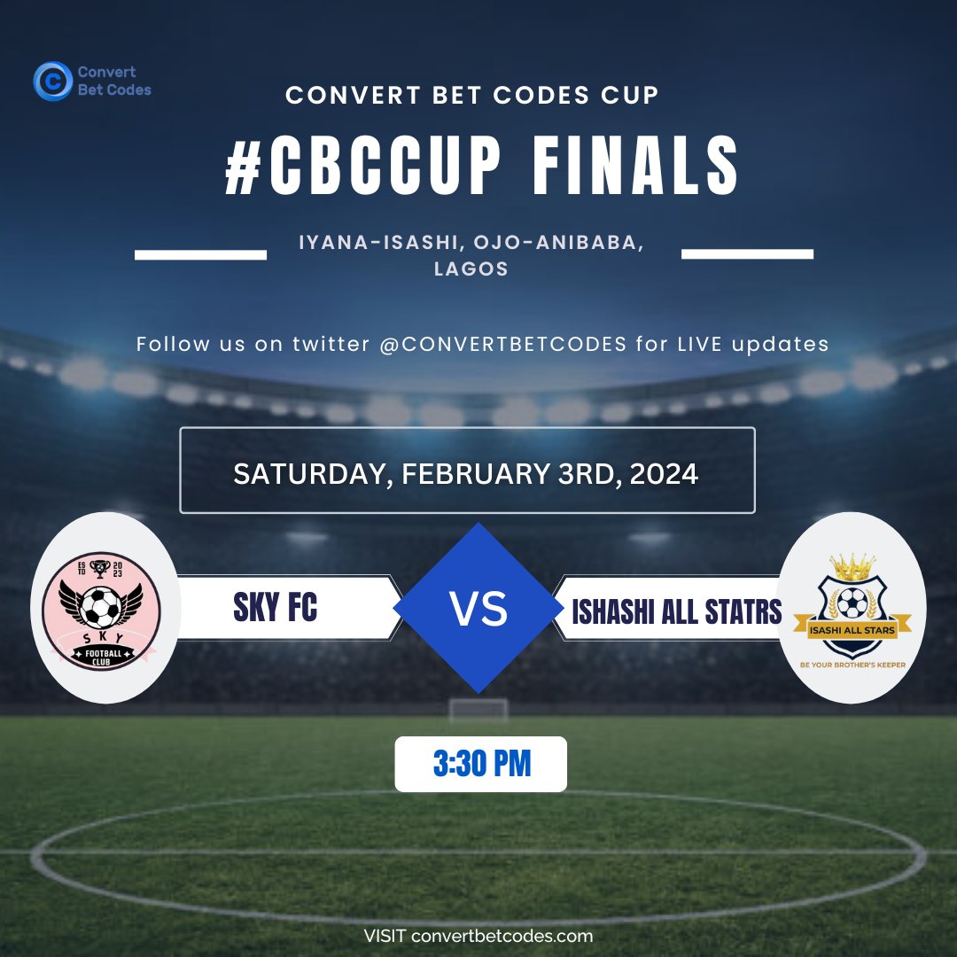 ConvertBetCodes's tweet photo. We have come to the finals of the Convert Bet Codes Cup! Interesting competition from all teams so far. 

Two teams will battle for 100k worth of prize. 🫰💰

Only one Champion! 🏆

Where are my active audience, let’s fill the comments with #CBCcup https://t.co/4c02j1Wbet
