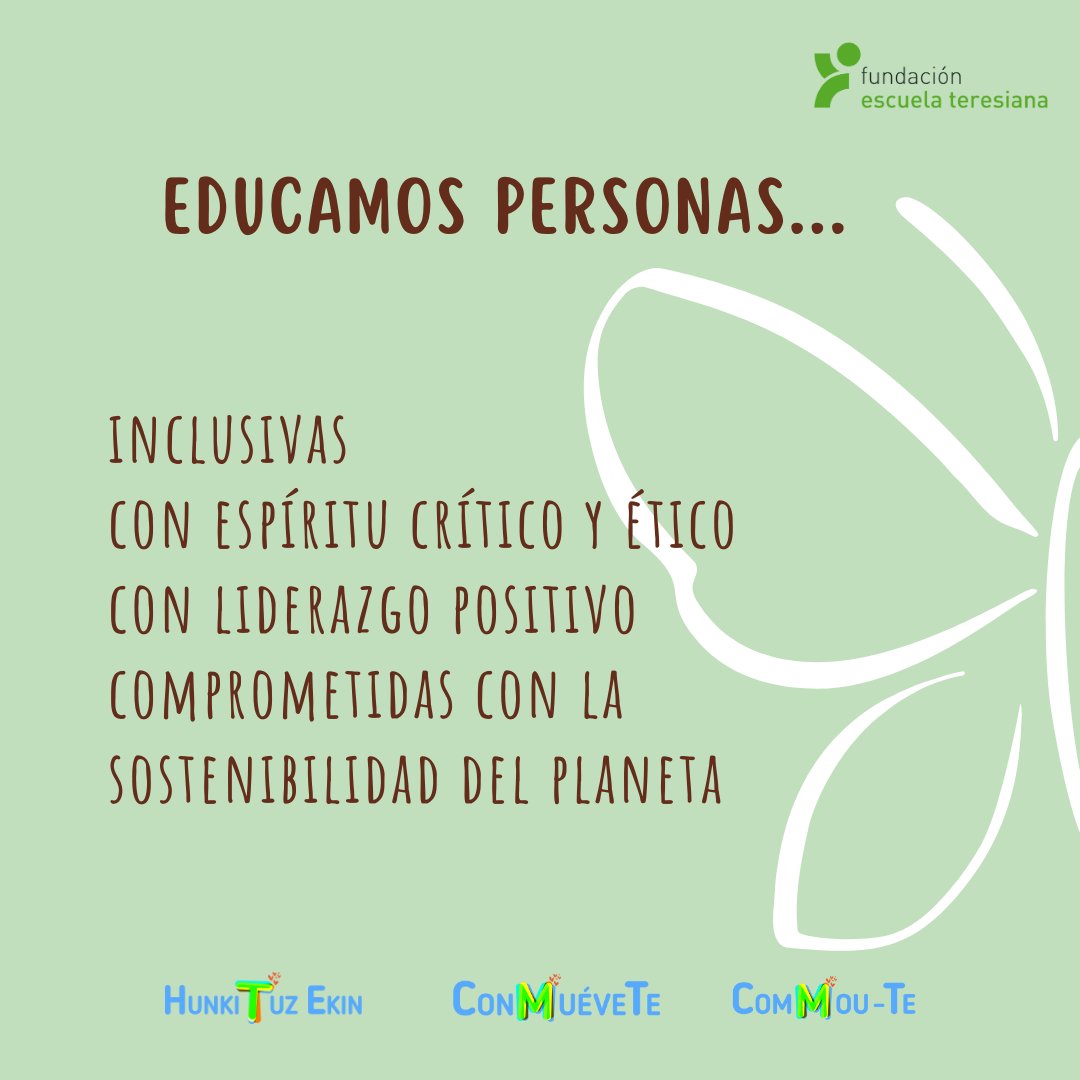 En  los colegios de la <a href="/FETeresiana/">FET</a> estamos haciendo posible que nuestros alumnos y alumnas sean capaces de cambiar el mundo.

#transformadoressociales 
#perfildesalida 
#somosteresianos

#ConMuéveTe💕
#ComMouTe💕 
#HunkiTuzEkin💕