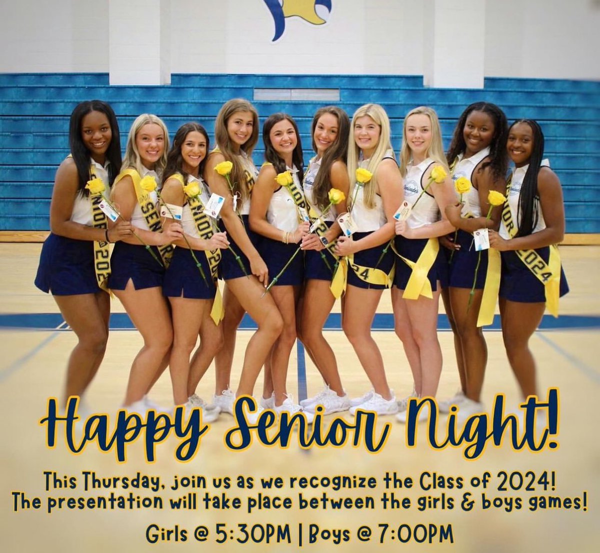 STJAthletics1's tweet photo. It’s Senior Night!! 

📍 STJ Elementary Gym
Wrestling 5:00 p.m.

📍 STJ High School Gym
5:30 p.m. Varsity Girls 🏀
7:00 p.m. Varsity Boys 🏀
Basketball, Equestrian, and Cheer seniors will be recognized in between games. https://t.co/ceVUNELRq9