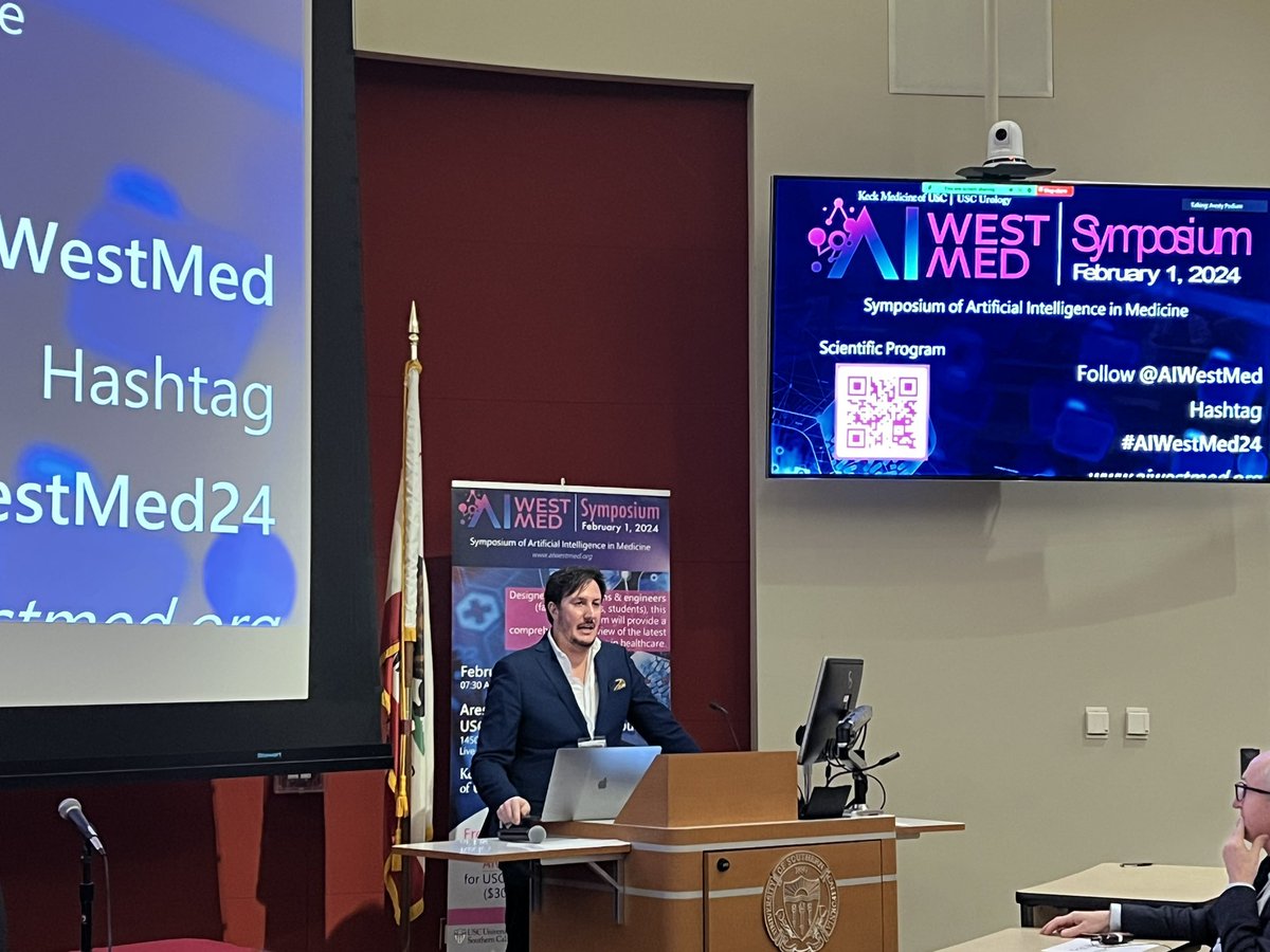 Opening remarks @AIWestMed symposium by Dr Indy Gill & @Cacciamani_MD Amazing program. A lot to learn. @USC_Urology @Urology_AI #AIWestMed24