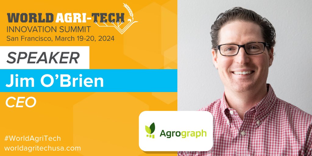 Agrograph's tweet image. Going to or tuning into #WorldAgriTech San Francisco?* 

Don’t miss Agrograph CEO Jim O'Brien as he addresses guests to discuss the role technology holds in shaping the future of sustainable financing and overcoming the challenges associated with capital entrance in the industry.