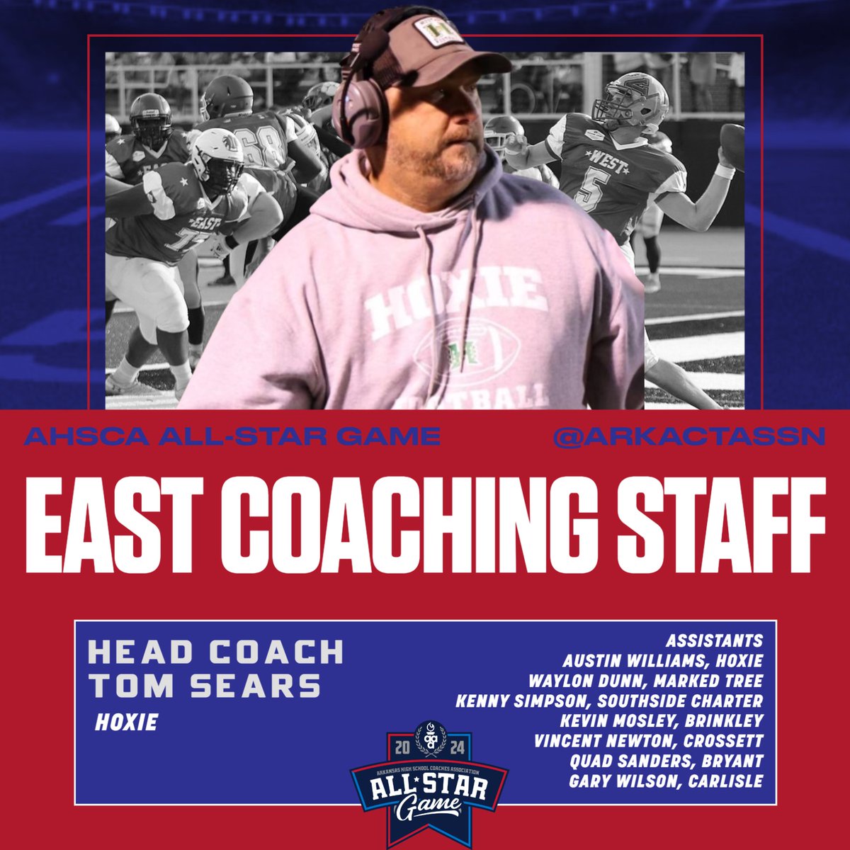 ArkActAssn's tweet photo. Hoxie's Tom Sears and Hot Springs Lakeside's Garren Rockwell will lead the East &amp; West teams in this summers AHSCA football all-star game! https://t.co/bLmjgUzOBb