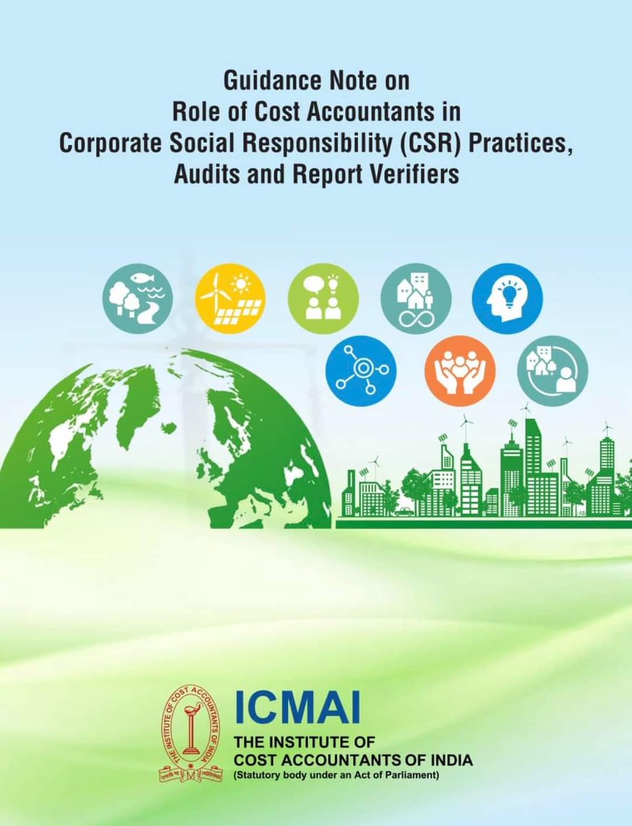 cma_tvm_chapter's tweet photo. "Guidance Note on Role of Cost Accountant in Corporate Social Responsibility (CSR) Practices, Audits & Report Verifiers" issued by @ICMAICMA
Link: https://t.co/FvOKBiny0V
@narendramodi @nsitharaman @AmitShah @rajnathsingh @FinMinIndia @MCA21India
#cma #icmai #CSR #guidancenote https://t.co/kxBzgJD5Qo