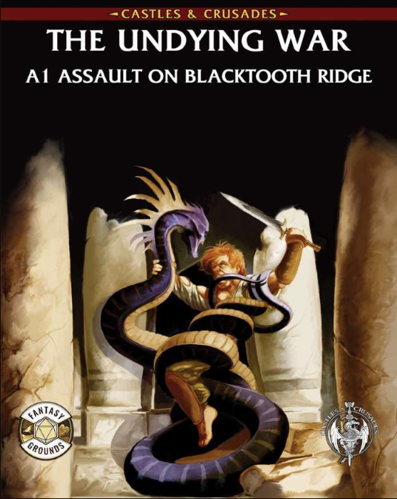 trolllordgames's tweet photo. New Release on FantasyGrounds! https://t.co/TtcWce9qLB
The Undying War A1: Assault On Blacktooth Ridge
Check it out! #castlesandcrusades #playcnc #ttrpg #trolllordgames #fantasygrounds #vtt #vttmodule #adventuremodule #theundyingwar https://t.co/YGhwtQZI7e