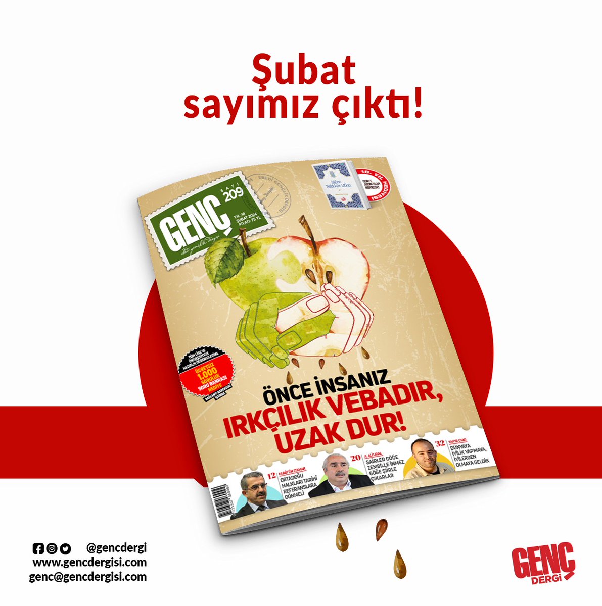 GENÇ DERGİ ŞUBAT 2024 SAYISI ÇIKTI!

IRKÇILIK VEBADIR, UZAK DUR! ✋🏻