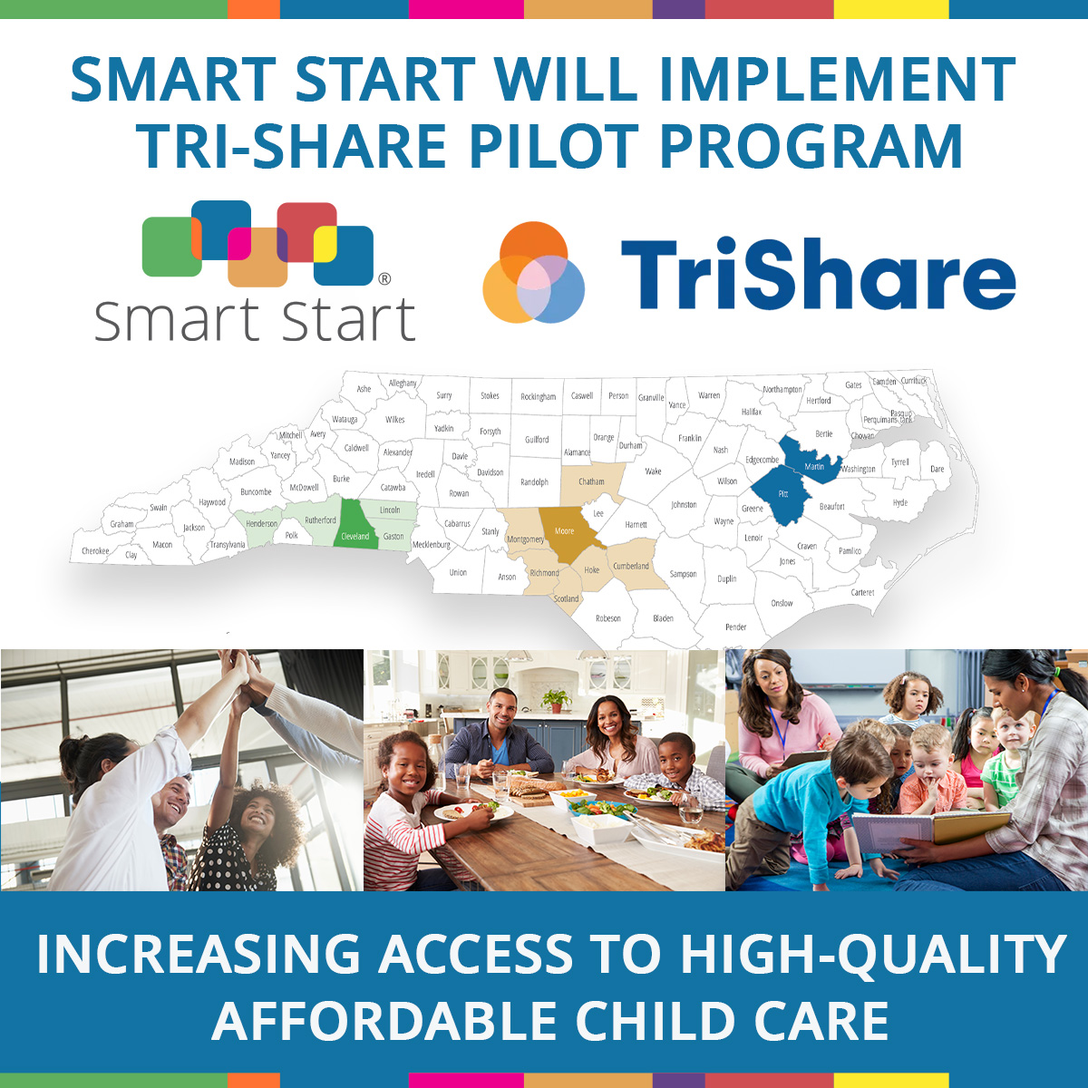The North Carolina Partnership for Children is partnering with the Division of Child Development and Early Education (DCDEE) to award funding to three Smart Start Local Partnerships for implementation of the Tri-Share Child Care Pilot.
smartstart.org/smart-start-wi…