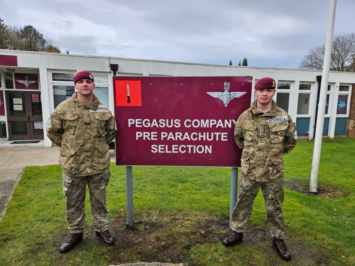 Well done to 2nd Lt McDowell and LCpl Greenwood on their recent achievement. Both have been putting plenty of training in to conquer the beast that is P-Company. 💪 BPC next!