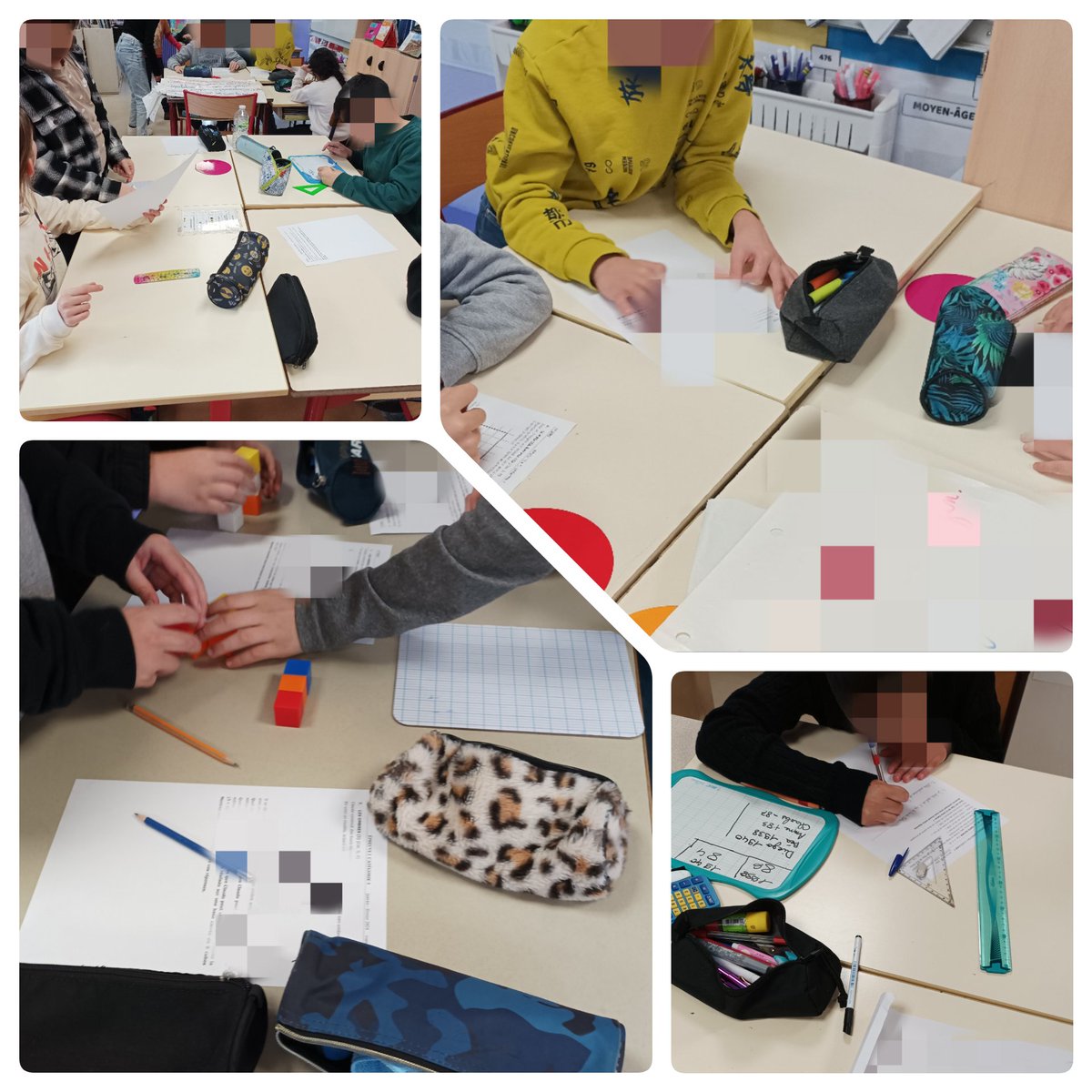 Première manche du rallye départemental de maths pour les CM2 de l'école du Bois des Pesses... Des élèves à fond pour résoudre les 7 problèmes. Ils ont fait de leur mieux et espèrent récolter quelques points ! @CeliaMermety , les corrections se feront-elles avec toi ?