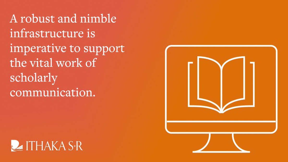 Ithaka S+R (@ithakasr) on Twitter photo #ScholarlyPublishing continues to evolve after its first transformation from print to digital. Could new investment in the shared infrastructure of #scholcomm make a difference for the sector? 
Read our insights and recommendations: sr.ithaka.org/publications/t… #ScholarlyPublishing continues to evolve after its first transformation from print to digital. Could new investment in the shared infrastructure of #scholcomm make a difference for the sector? 
Read our insights and recommendations: sr.ithaka.org/publications/t…
