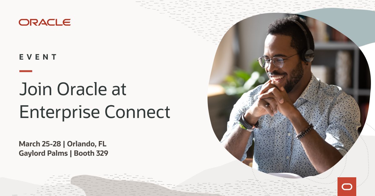 dilip2205's tweet photo. Headed to #EnterpriseConnect in Orlando? 

Visit the Oracle Communications team at booth 329 to learn how to protect your business from today’s increasingly complex security threats. https://t.co/hoEJUwYPdl https://t.co/b9uzr9mKWa