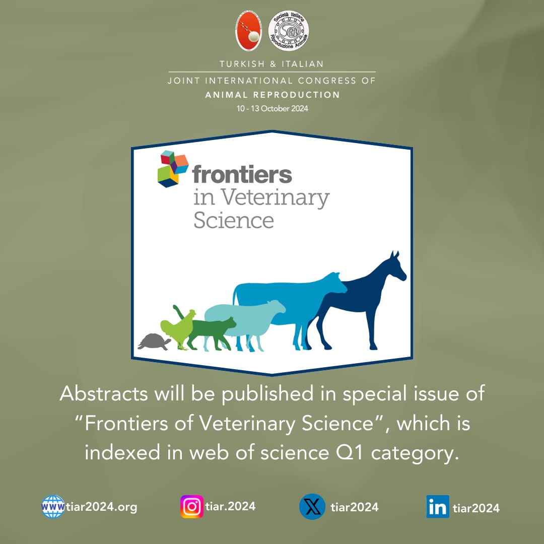 tiar2024's tweet photo. Abstracts will be published in special issue of "Frontiers of Veterinary Science", which is indexed in web of science Q1 category.
#tiar2024
#animalreproduction
#repbil
#sira https://t.co/rxJv8CbTWF