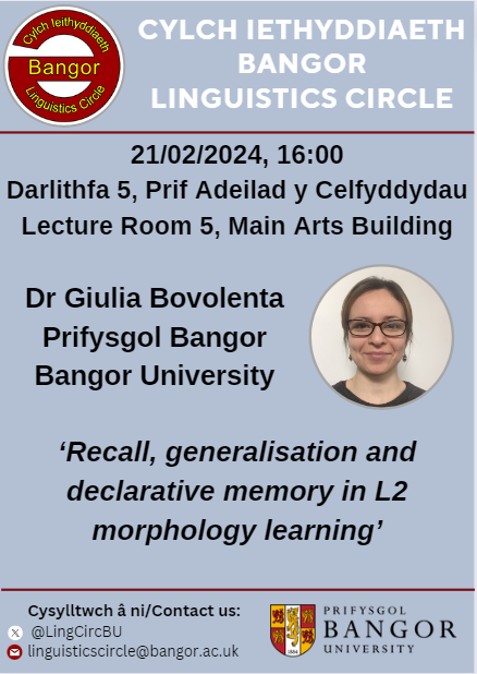 Cylch Ieithyddiaeth Bangor Linguistics Circle tweet media