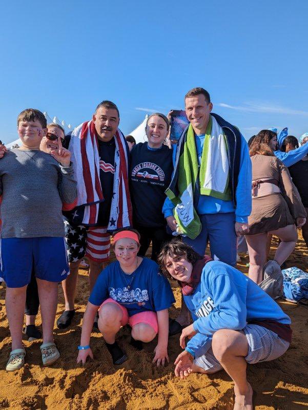 QuinnWi26055401's tweet photo. Today was the day for the plunge!! TJ raised the most out of all FCPS schools this year!  Very proud of our amazing students!  We were able to take 5 🚌 down for the plunge!  #plunge #specialolympics @GretaHarrison18 @PatNationPrinc @TJ_PatriotsAD @FCPS_Baker https://t.co/NKGZUytEnF