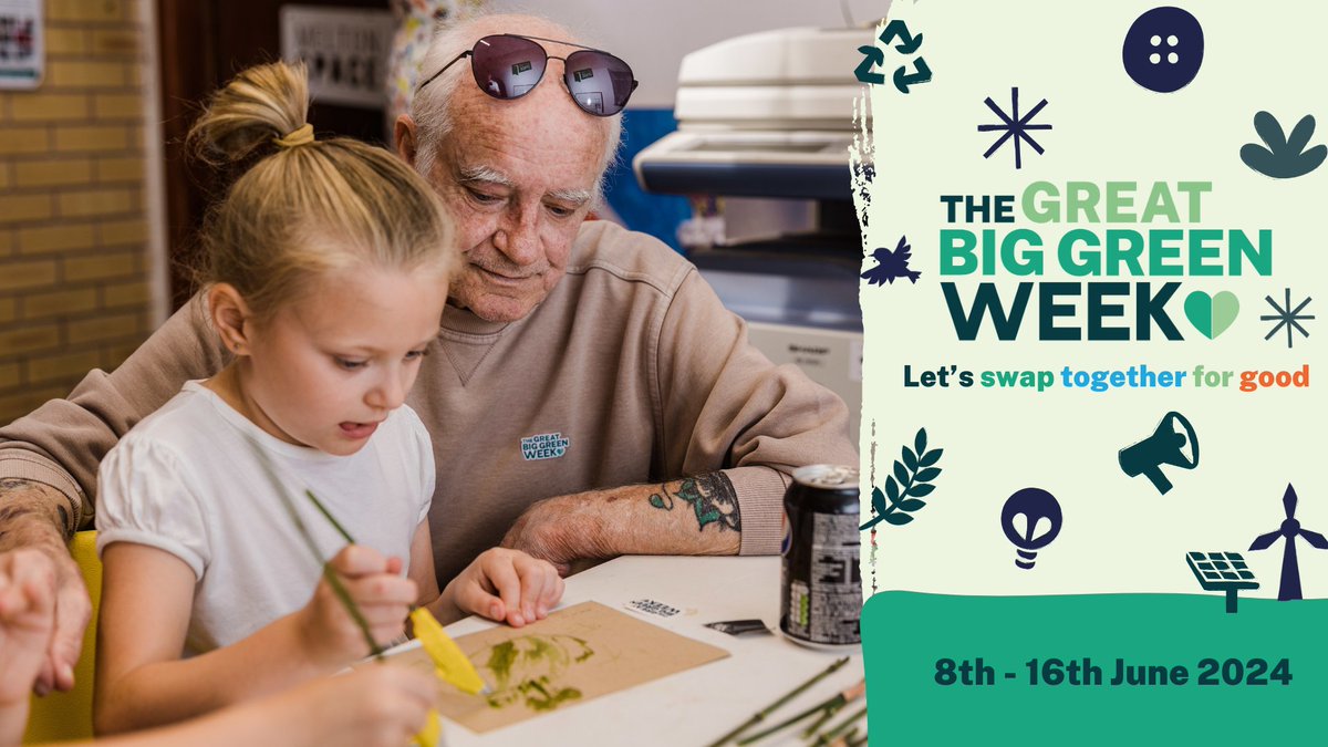 Our theme for #GreatBigGreenWeek 2024 is Let's swap together for good 💚

From friends swapping fast fashion for second-hand finds, to businesses swapping fossil fuels for solar panels - every swap adds up to make a big difference.

Get involved 👉 greatbiggreenweek.com