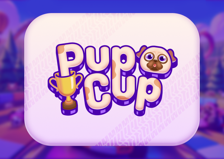 Say hello to Pup Cup! Upcoming project/game that @Lunakepio is working on. We sorta started collabing after I played w/ initial Mario styled logo. I don't do this kind of design often. Assignment was pugs/dogs, racing.. I came up with Pup Cup, no other choice. And here it is. 😅