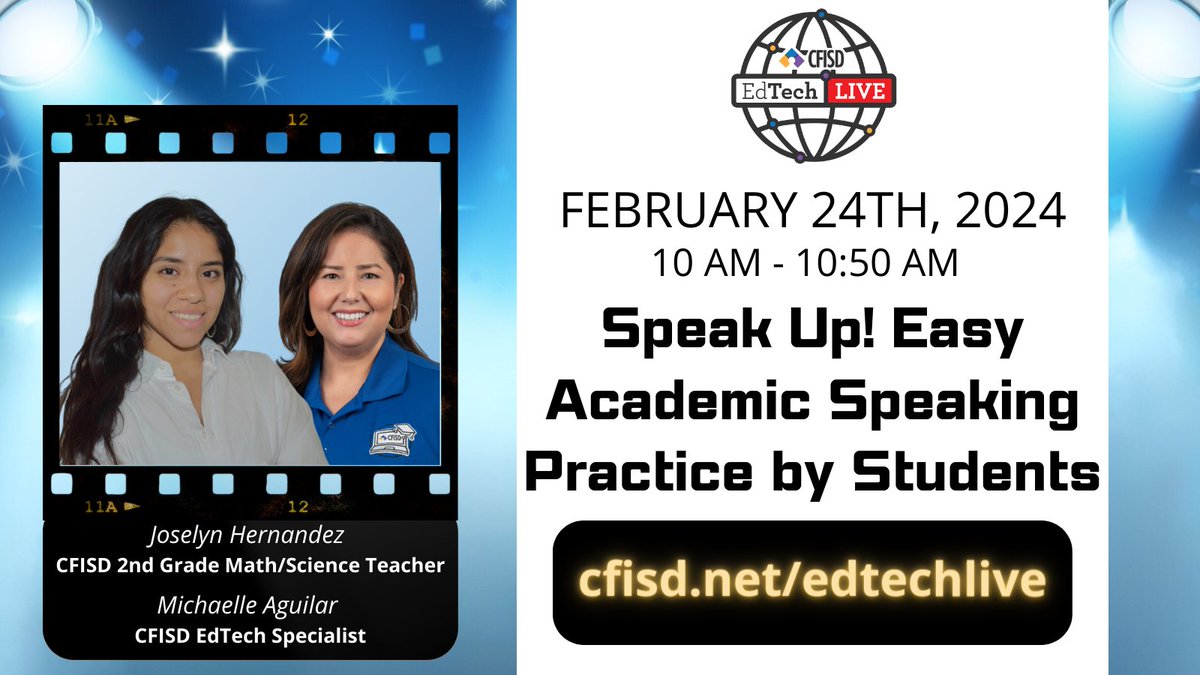 CyFairEdTech's tweet photo. 🗣️ Boost academic speaking skills! Virtual PD on 2/24, 10-10:50 am. Open to all districts! 🌐📚 Let students find their voice effortlessly! 🎙️ #AcademicSpeaking #PDforEducators #VirtualLearning
✨✨Another https://t.co/lLBBshUTQe production✨✨ https://t.co/ItHHzn5hJ9
