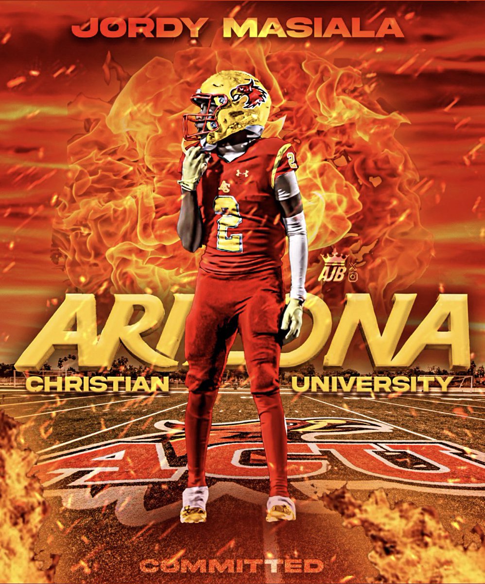 JordyMasiala's tweet photo. I am feeling very relieved and blessed to announce my commitment to Arizona Christian University! #rollstorm @JeffBowenACU @KelleyBeMoore @firestormfb @PHSVIKS @bgeesus52 https://t.co/p3OO08Ldqy