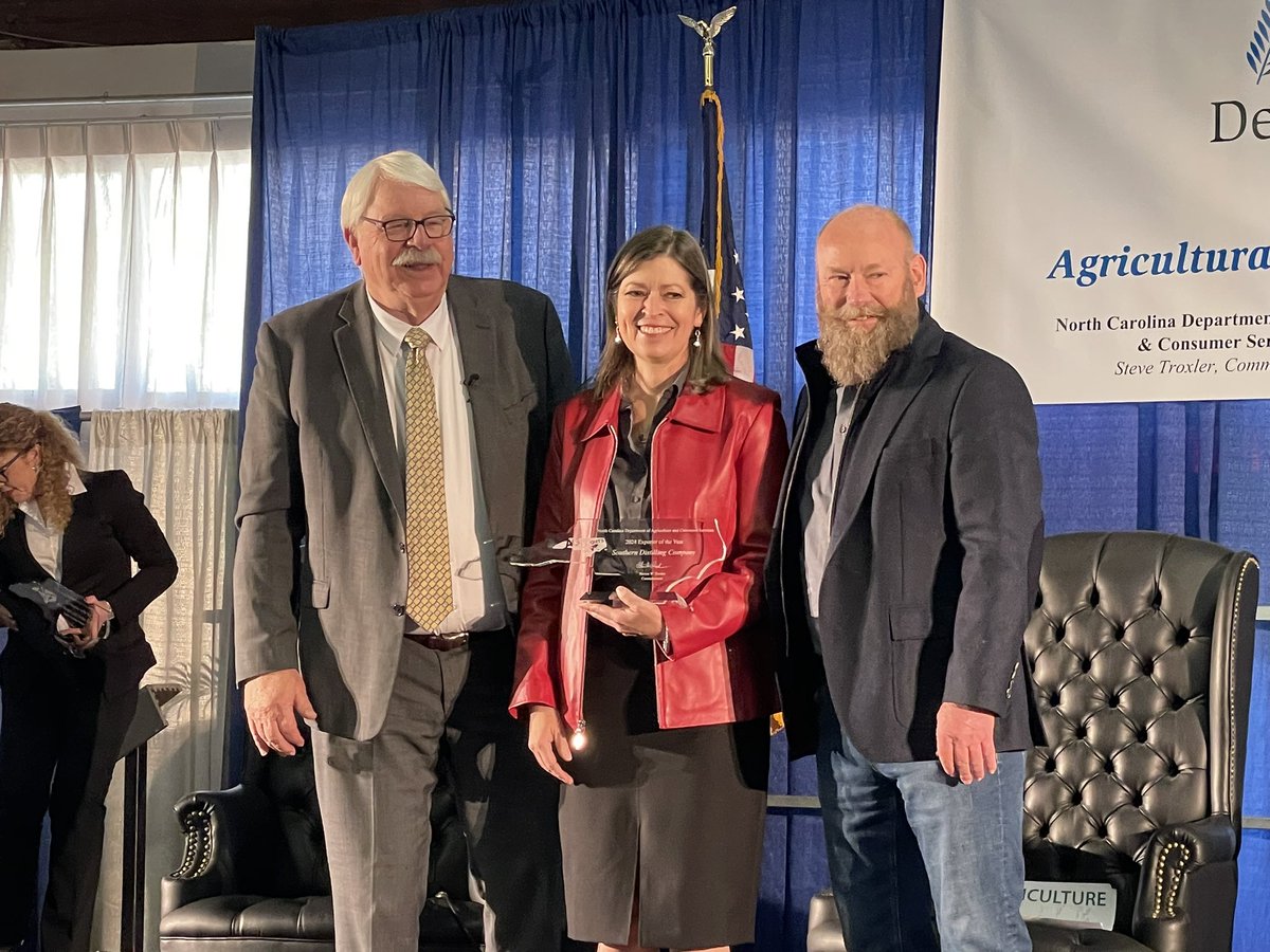 Congratulations to Pete &amp; Vienna Barger of <a href="/SoDistilling/">Southern Distilling Company</a> on being named the <a href="/NCAgriculture/">NCDA&CS</a> 2024 Exporter of the Year!