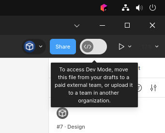 bayf's tweet photo. So... You pay @figma  for dev mode and you get... It's a file shared with me... No response from support... https://t.co/vzpdjsNAsY