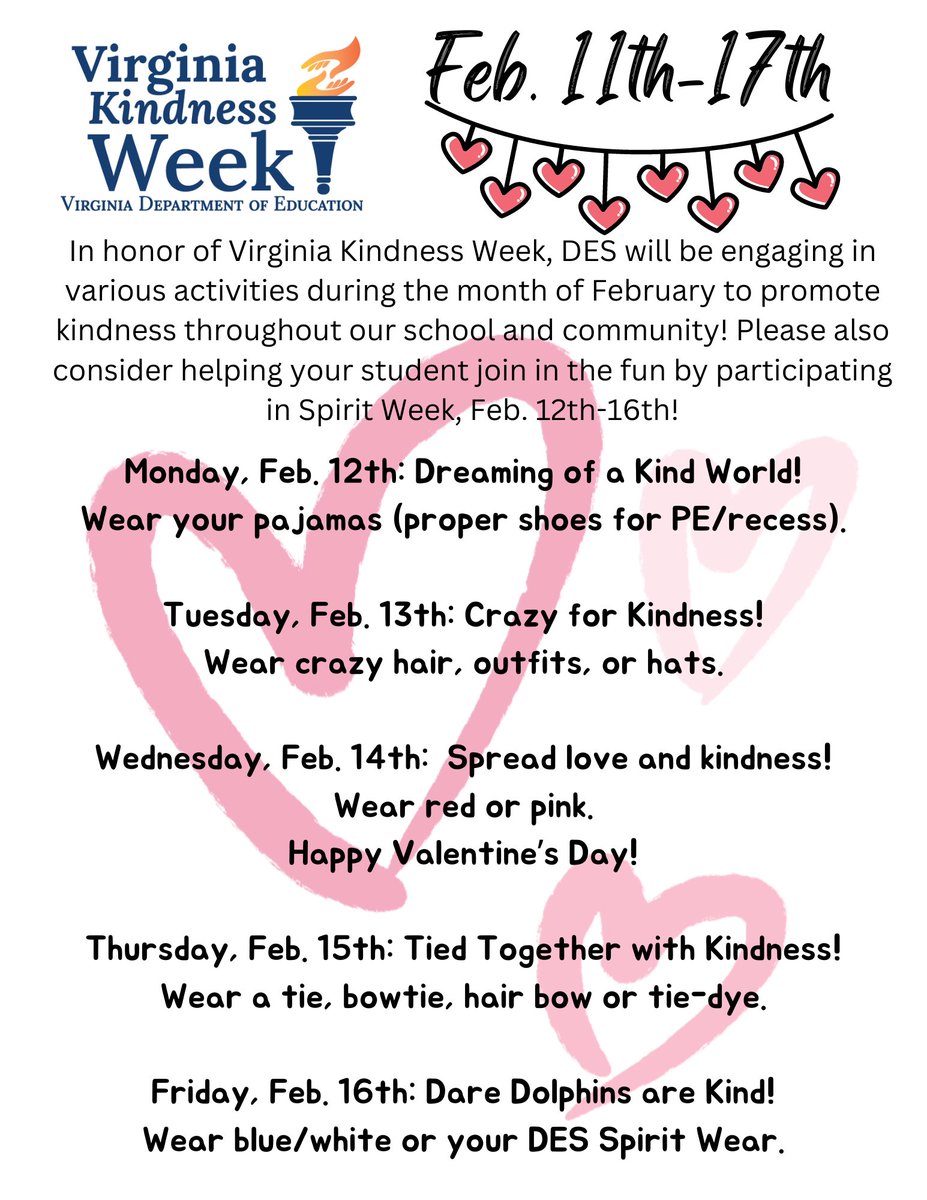 Join the @DareDolphins in celebrating Virginia Kindness Week Feb. 12-16! #DareToDive #MakeASplash @LindsayNKidd @linz_kurtz @ENoyesDES #engageycsd