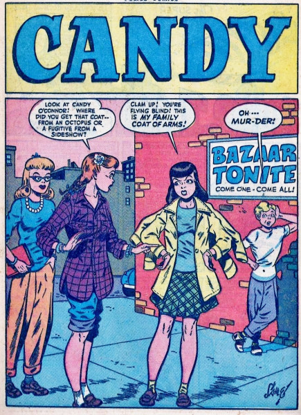 Instead of a joke of my own, here's a great image from a comic called Candy. It was about a teenage girl and was a backup feature in Police Comics! 

#Candy #comicbooks #vintagecomicbooks #vintagecomics #GoldenAge #PoliceComics #funnybooks #backupfeature #pun #illustratedjoke