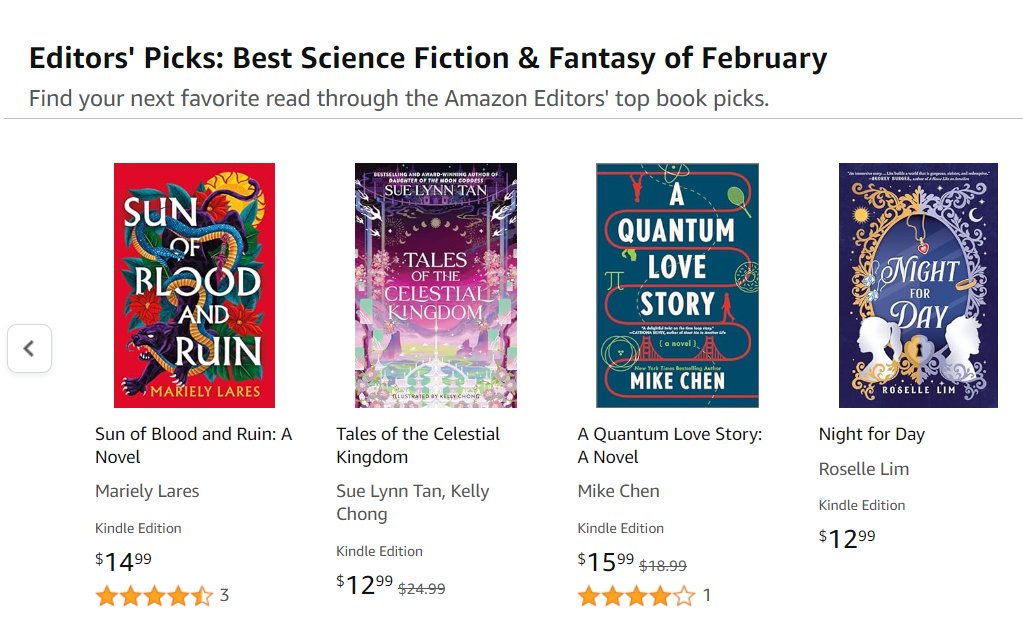 Just got word that A QUANTUM LOVE STORY is an Amazon Editors Pick as a Best of February book! Also with excellent POC authors @SuelynnTan @rosellewriter and @laresmar!