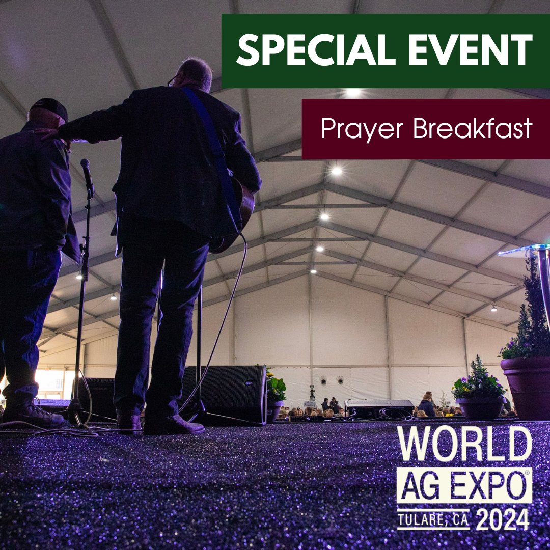 Join keynote speaker Thomas Henderson at 7:00 a.m. on Wednesday, February 14, for the 2024 Prayer Breakfast at World Ag Expo®! Tickets are available by calling 559.687.6112. 

See all Special Events at bit.ly/WAE24EVENTS. #WAE24