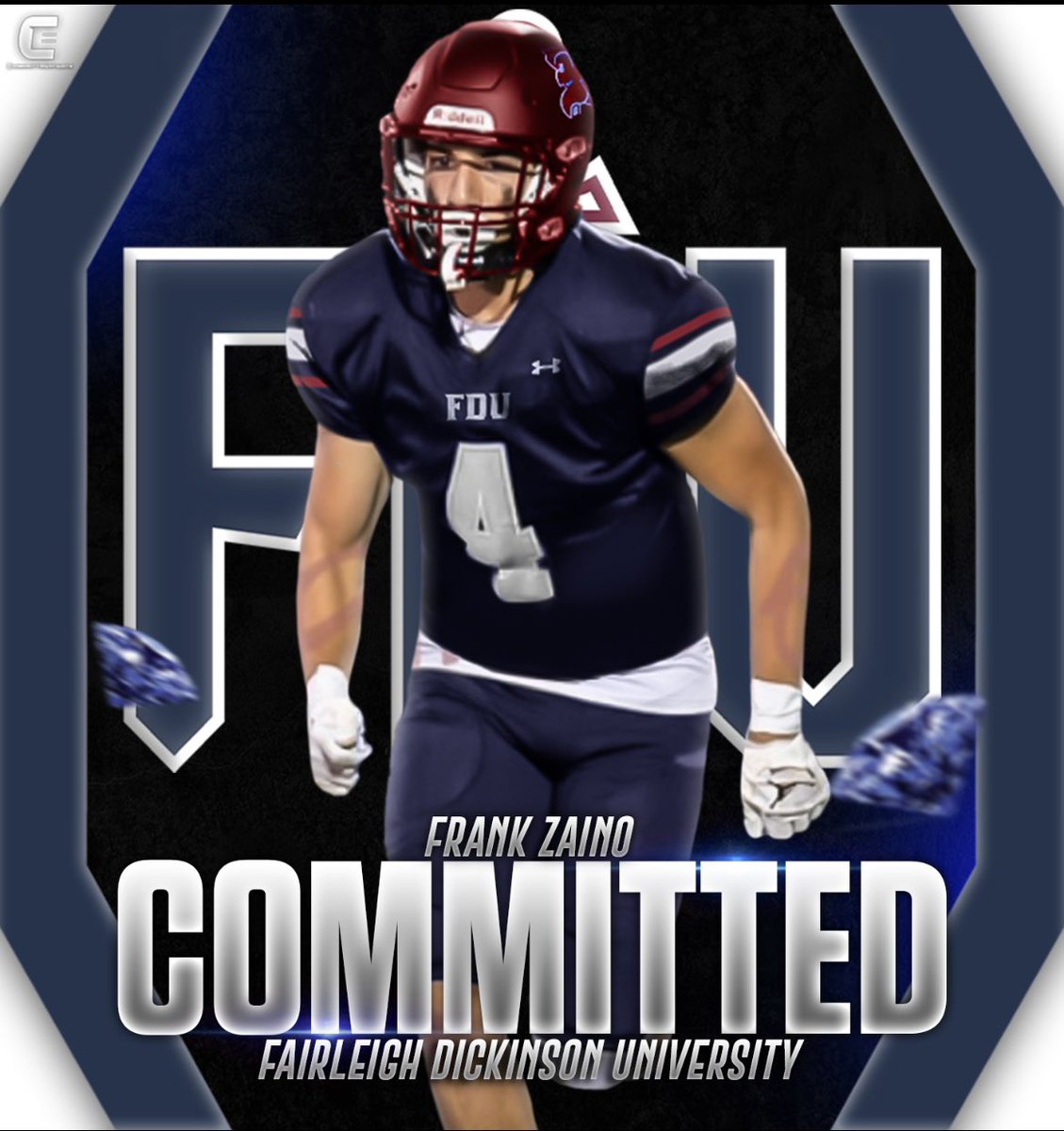 FrankZainoJr's tweet photo. 100% Committed to @FDUFootball 
Thank you to all my family friends and coaches! Cant wait to get to work! 
@CoachKennedyFDU @CoachAVC_FDU https://t.co/zHHdtSTlVk