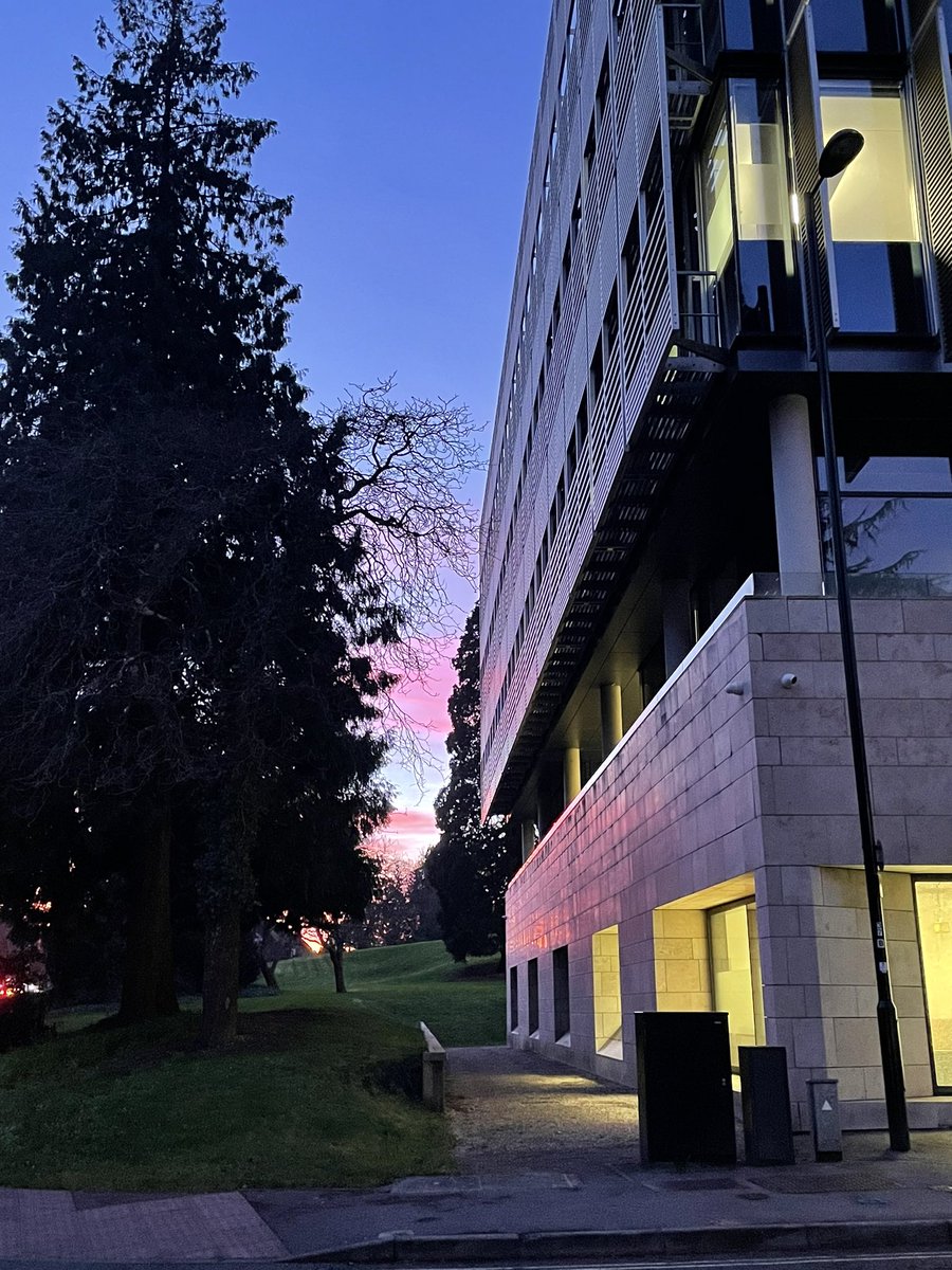 The most glorious sunset turning Bolderwood campus building pink !! <a href="/unisouthampton/">University of Southampton</a> @UoS_CHEP