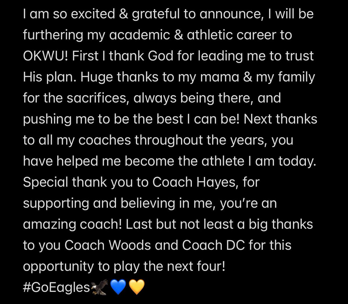 AdryaMarieO_129's tweet photo. dreams come true when you trust Gods time. 
#goeagles🦅@OKWUeagles_SB @RockHillSBall @TXEliteBancroft 
💙💛💙💛 https://t.co/DLmRlsBlrN