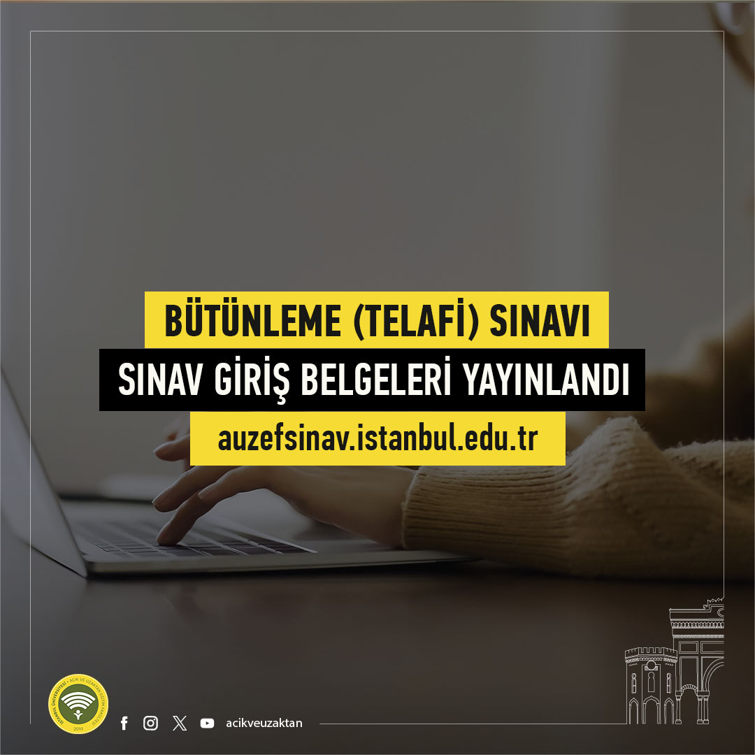aofduyuru's tweet photo. AUZEF 10-11 Şubat 2024 tarihinde yapılacak olan bütünleme sınavına (telafi) ait, sınav giriş belgeleri yayınlanmıştır.
#auzef #bütünleme #telafi #aöf #açıköğretim https://t.co/4WREdNeTAO