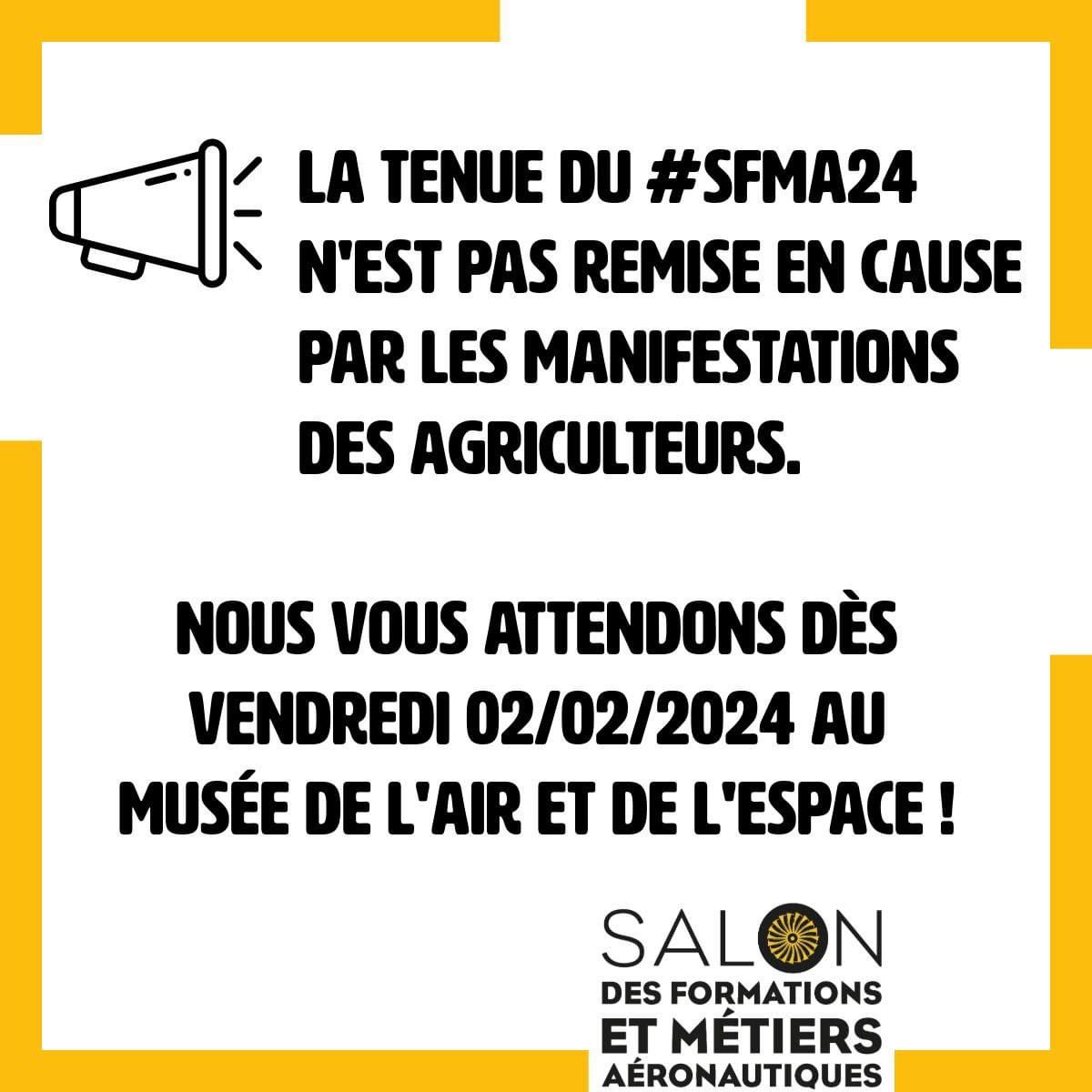 MuseeAirEspace's tweet photo. Le Salon des Formations et Métiers Aéronautiques ouvrira ses portes du 2 au 4 Février 2024 au @MuseeAirEspace de 9h à 18h.
Les inscriptions visiteurs et conférences sont toujours disponibles ⤵️
https://t.co/RA12J5j4N4
#SFMA24 #avgeek https://t.co/0BMjWJsG5O