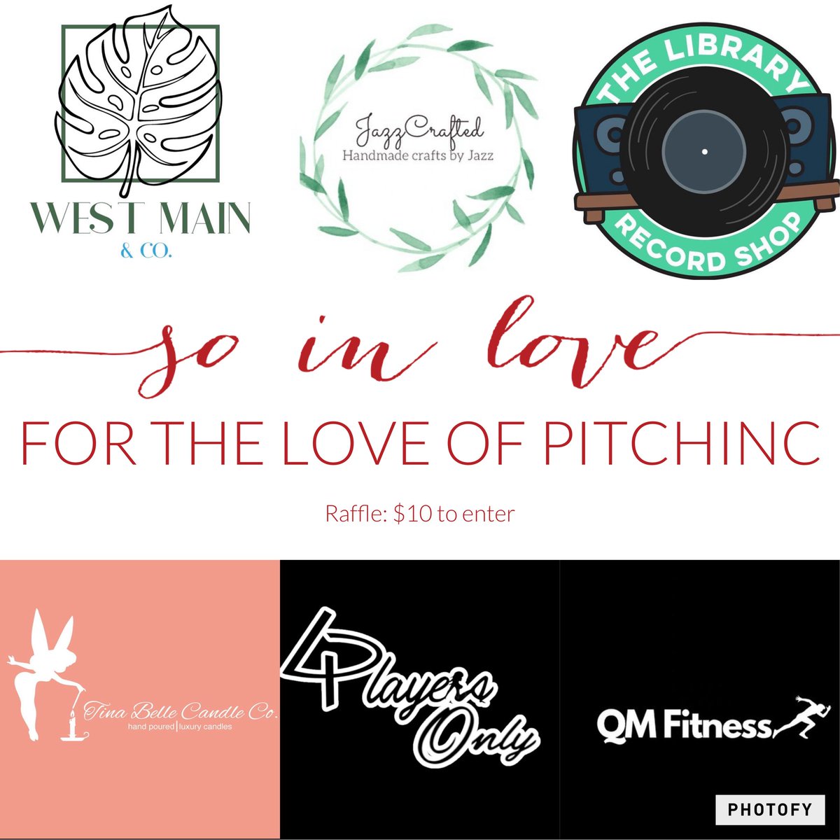Pitchinc843's tweet photo. It’s the season of love! Support your local businesses and give back to the community by joining PITCH’s Valentine’s Day raffle! $10 to enter and put your name in the drawing. Winner will be announced February 13, at noon! https://t.co/8IaWMC6u4x