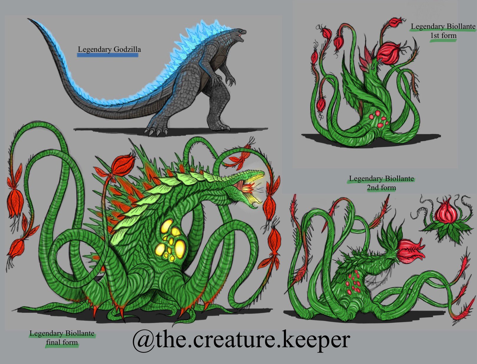The.creature.keeper on X: Legendary biollante!!! I hope you like my  interpretation of biollante for the monsterverse guys !!!! ( Please dont  repost my drawings ) Godzilla GodzillaXKongTheNewEmpire fanart  sketchbook MonsterVerse biollante https ...