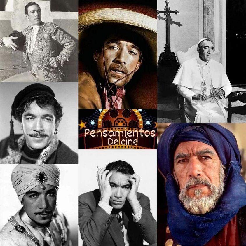 Pensamientos De cine  · 
#AnthonyQuinn 💗💖 El actor , cuyo nombre real era Antonio Rodolfo Quinn Oaxaca, “interpretó a todas las nacionalidades , acentos y clases sociales imaginables. Era un verdadero camaleón y la cámara lo aceptaba con todos sus disfraces”.Rodó más de 200 👇