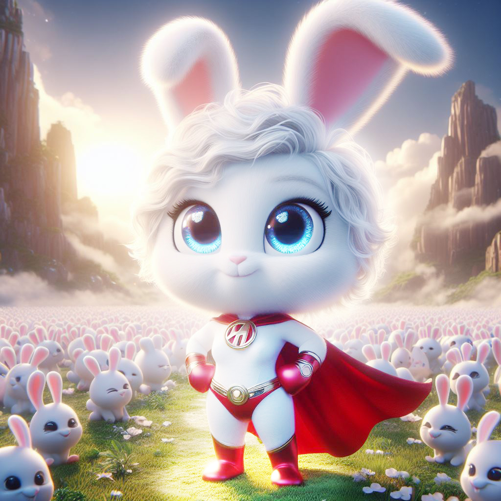 MyAiTravel's tweet photo. Miss Super Rabbit
I had to find a way to undo my terrifying "Crazy Rabbit"😅
Silly me 😜
Now the rabbit nightmares will stop 🤔
Did some field research, no success
She's first one created like this🤩
Happy B, MSR
#aiartcommunity #aiart #digitalart #MyAiTravel #SUPErRabbit https://t.co/UjjOJv3v3i