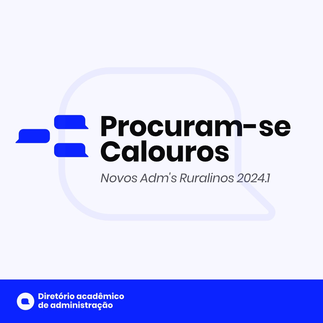 Calouros/Bixos de Administração da UFRRJ - Seropédica. Seus vets estão procurando vocês!!! 💙💙💙

#adm2024 #admufrrj #ufrrj #Calouros #UFRRJ #Rural #Administração #Daad