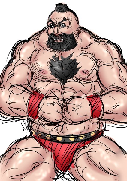 配信でリスナーに嫌がられながら描いたザンギエフなのですが、どう思うのかXの皆さんに尋ねたいので上げてみました、感想をお願いします 