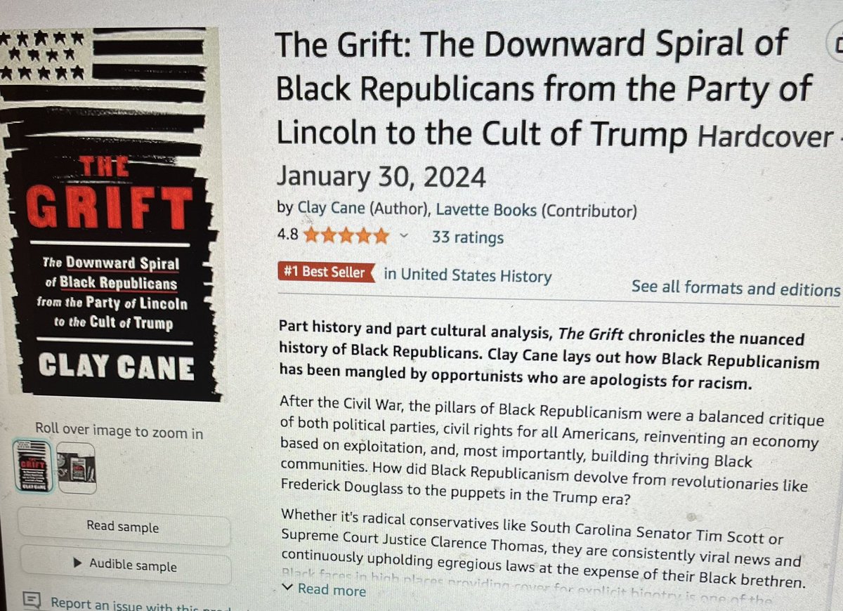 On the first day of Black History Month, it’s an honor for #TheGrift to be the No. 1 United States History book on Amazon. Thank you! 🙌🏽

To order with no delays, you can go to Barnes and Noble: barnesandnoble.com/w/the-grift-cl…