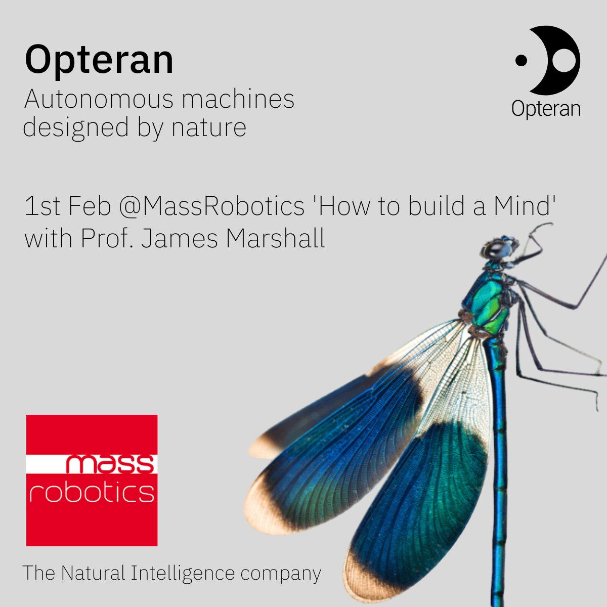 .@Opteran is speaking @MassRobotics on brain biomimicry as a solution for machine navigation. We will be joined by Steve Branch @LocusRobotics discussing the challenges deploying AMRs. #AMR #AGV #SLAM #autonomoussystems #naturalintelligence #robotics