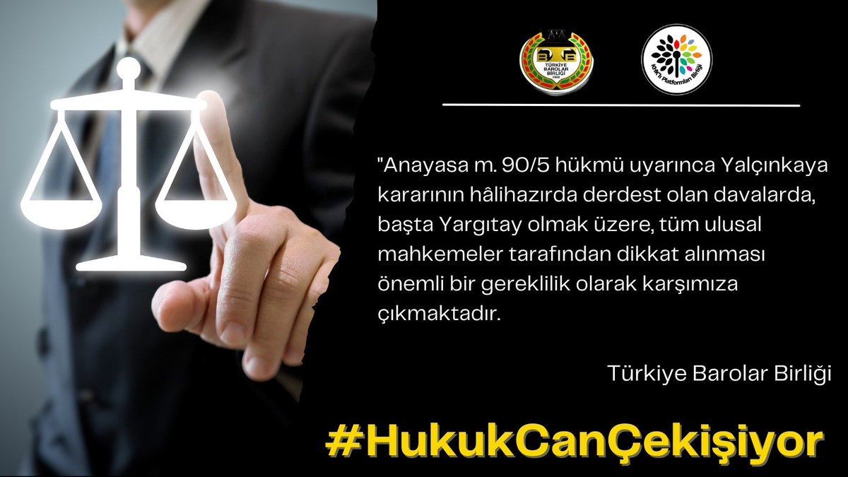 📌Biliyor musunuz  Türkiye de #HukukCanÇekişiyor  ‼️

📌Binlerce masum insan anayasaya göre  ve AİHM, BM, İLO tarafından onaylandığı üzere, suç olmayan kriterlerle şu anda Türkiye'de hapiste. 

 📌Binlercesi verilen hükmü tamamlayıp çıkarken, binlercesinin dosyası Yargıtay'da,
