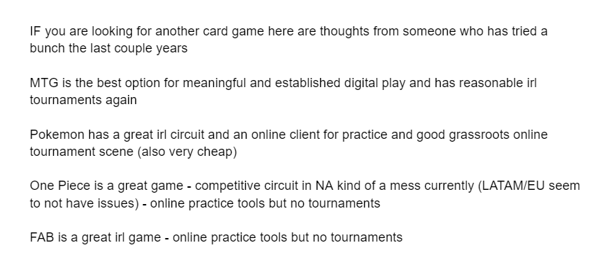 Y0stwiththeMost's tweet photo. Recommendations for LoR people looking for new games based on my experiences https://t.co/SvZQnHrf6O