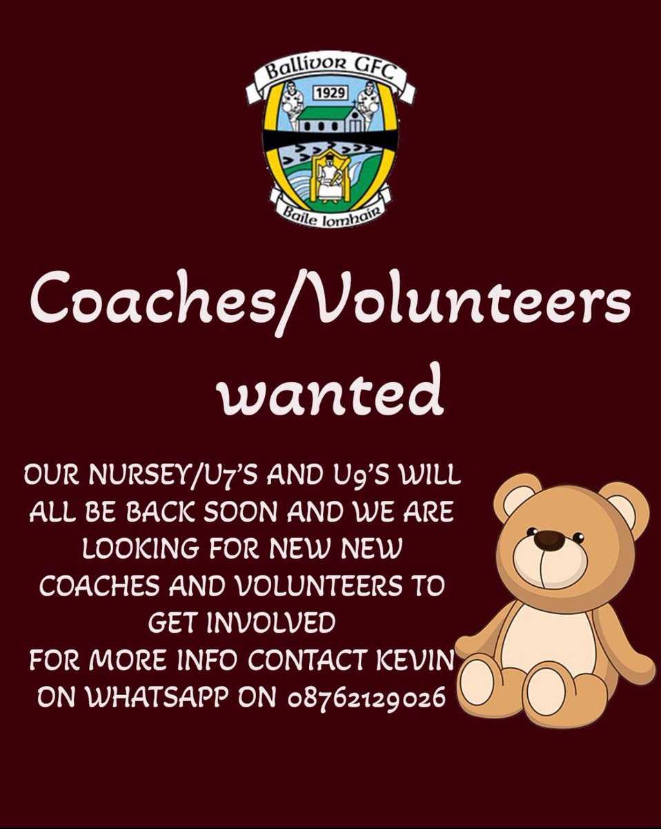 GfcBallivor's tweet photo. 🚨If you’re interested in coaching/volunteering with any of our younger teams, moulding the future of the club and having fun, please contact Suzanne https://t.co/g3djMWBRXd