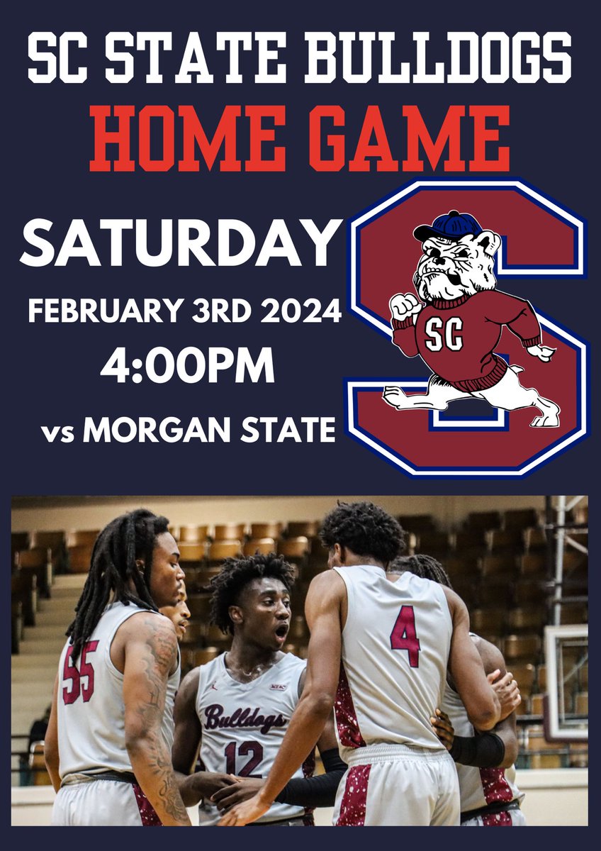 Your dogs are looking to make it four straight conference wins as they take on Morgan State this Saturday.

Tip-off is scheduled for 4pm ET.

Bulldog Nation: Get down to SHM and make the place shake! #WeAreSCState