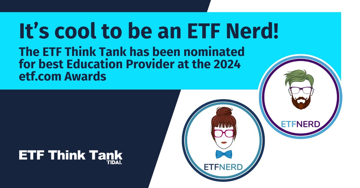 ETFThinkTank's tweet photo. 🎉Excited to be a part of the impressive list of nominees for @etfcom award for best Education Provider 🎉

Congrats to our ETF Nerds @ETFProfessor @MurphyCinthia @michael_venuto @DavidDziekanski https://t.co/leVyRXXAj4