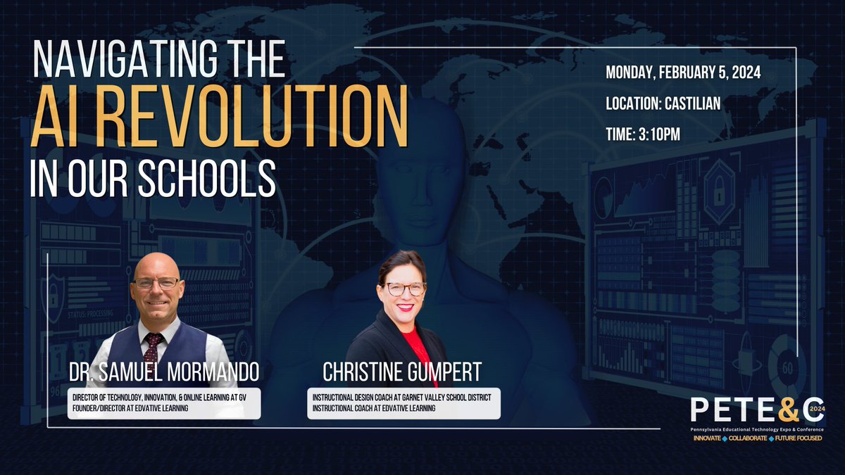 Edvative Learning (@edvative) on Twitter photo Join us at <a href="/peteandc/">PETE & C</a> for an important discussion! <a href="/sammormando/">Samuel Mormando</a> & <a href="/gumpgvhs/">Christine Gumpert</a> will guide us through 'Navigating the AI Revolution in Our Schools'. Don’t miss out – Castilian, Feb 5, 3:10 PM. #AIinEducation #FutureReady #InnovateCollaborate #EDUtwitter #Edvative Join us at <a href="/peteandc/">PETE & C</a> for an important discussion! <a href="/sammormando/">Samuel Mormando</a> & <a href="/gumpgvhs/">Christine Gumpert</a> will guide us through 'Navigating the AI Revolution in Our Schools'. Don’t miss out – Castilian, Feb 5, 3:10 PM. #AIinEducation #FutureReady #InnovateCollaborate #EDUtwitter #Edvative