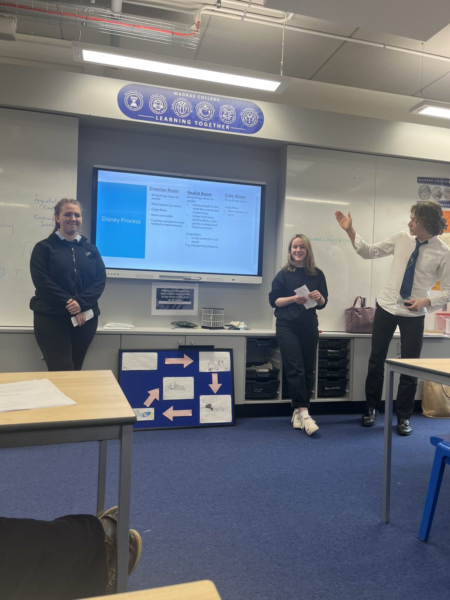 MisswardG's tweet photo. @poweringfutures what a fab afternoon watching our two groups at Madras College running through their draft presentations today receiving wonderful support and feedback from Bob Tooze and myself🚲🚗 https://t.co/UTRh30kJKI