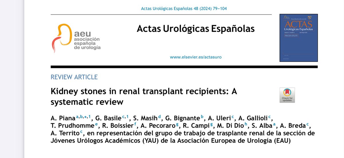 Óscar Rodríguez Faba (@rodriguezfaba) on Twitter photo In the February issue <a href="/actasurologicas/">actasurologicas</a> we publish an open access review on Kidney stones in renal transplant recipients: A systematic review sciencedirect.com/science/articl… In the February issue <a href="/actasurologicas/">actasurologicas</a> we publish an open access review on Kidney stones in renal transplant recipients: A systematic review sciencedirect.com/science/articl…
