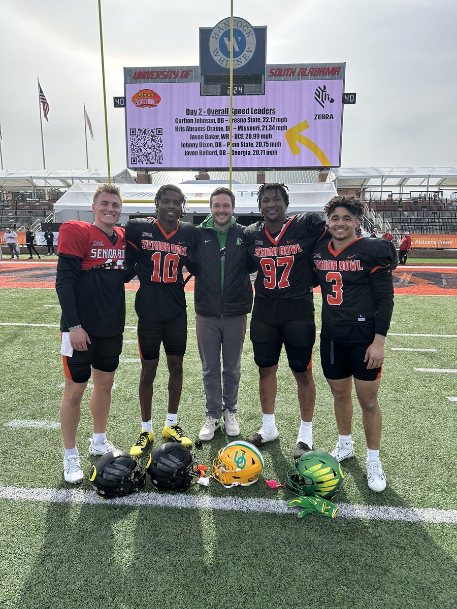 Great seeing our guys compete today at the @seniorbowl @JimNagy_SB runs a first class operation! Proud of our guys. @BoNix10 @Real_Khyree @brandon_dorlus @evan_williams32 @BigJax58