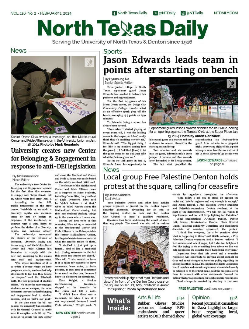 Happy Thursday! In this week's issue, read a story on the new Center for Belonging and Engagement, a profile on sophomore guard Jason Edwards, a protest at the square in support of Palestine and more! Read more: buff.ly/4bknN6x